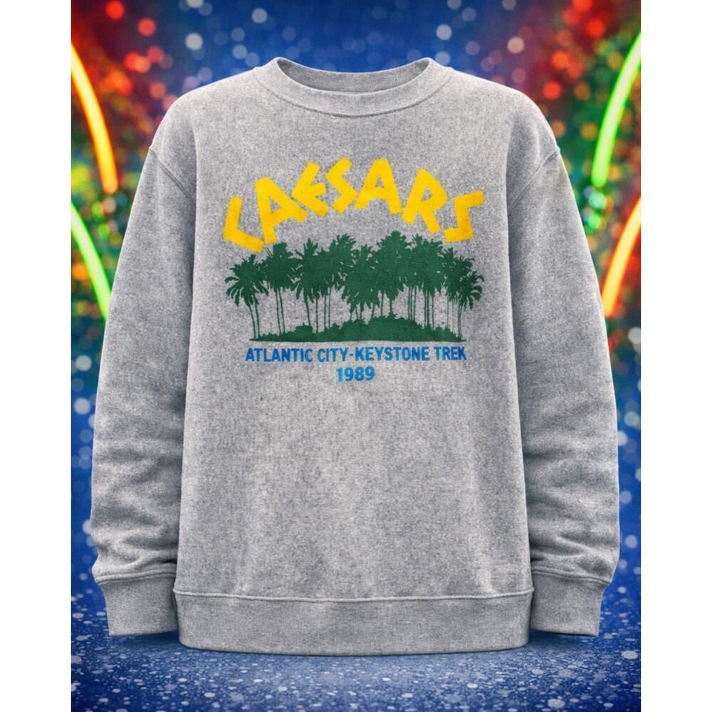 VTG Hanes Beefy T Caesars Atlantic City Key West Trek Sweatshirt Medium